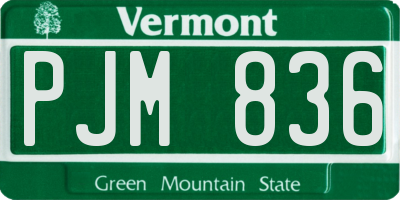 VT license plate PJM836