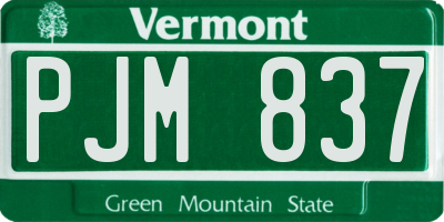 VT license plate PJM837