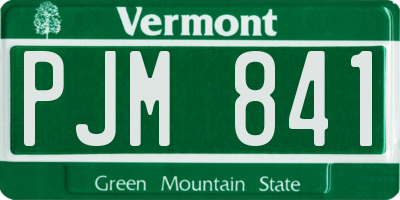 VT license plate PJM841