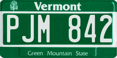 VT license plate PJM842