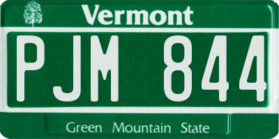 VT license plate PJM844