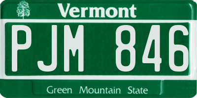 VT license plate PJM846
