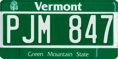 VT license plate PJM847
