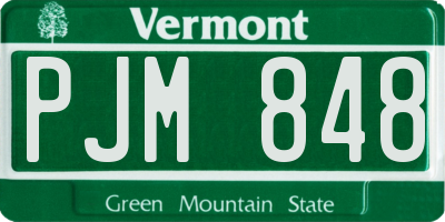 VT license plate PJM848