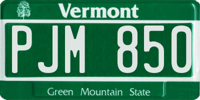 VT license plate PJM850