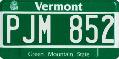 VT license plate PJM852