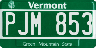VT license plate PJM853