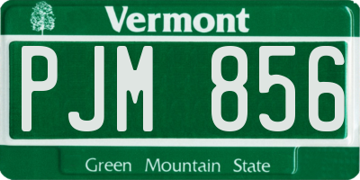 VT license plate PJM856