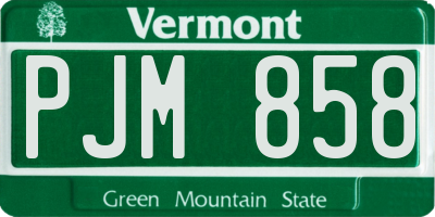 VT license plate PJM858
