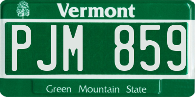 VT license plate PJM859