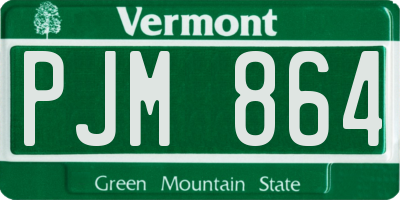 VT license plate PJM864