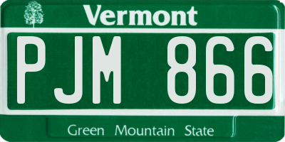 VT license plate PJM866