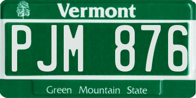 VT license plate PJM876