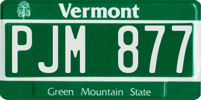 VT license plate PJM877