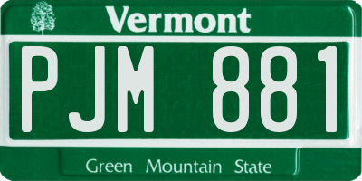 VT license plate PJM881
