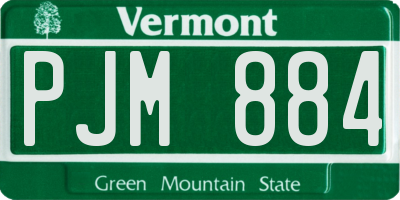 VT license plate PJM884