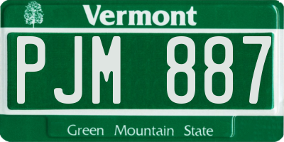 VT license plate PJM887