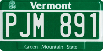 VT license plate PJM891