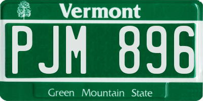 VT license plate PJM896