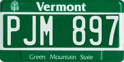 VT license plate PJM897