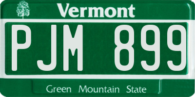 VT license plate PJM899