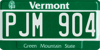 VT license plate PJM904