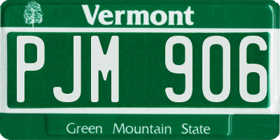 VT license plate PJM906