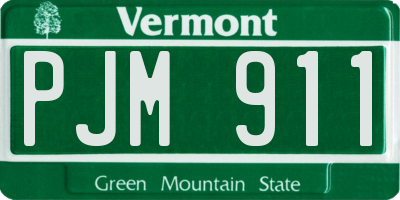 VT license plate PJM911