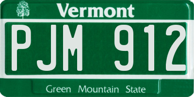 VT license plate PJM912