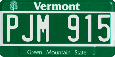 VT license plate PJM915
