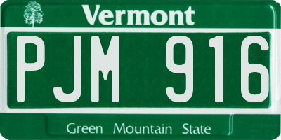VT license plate PJM916