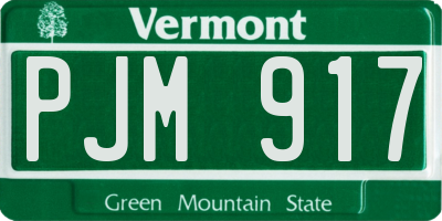 VT license plate PJM917