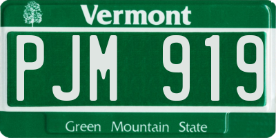 VT license plate PJM919
