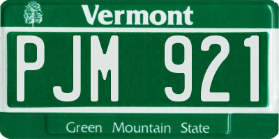 VT license plate PJM921