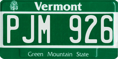 VT license plate PJM926