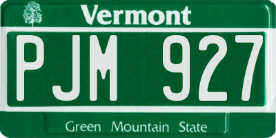 VT license plate PJM927