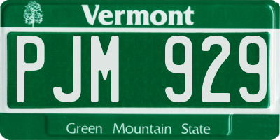VT license plate PJM929