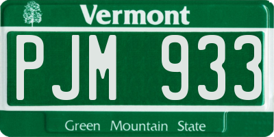VT license plate PJM933