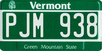 VT license plate PJM938