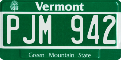 VT license plate PJM942
