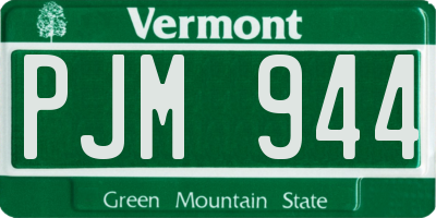 VT license plate PJM944
