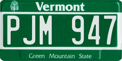 VT license plate PJM947
