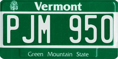 VT license plate PJM950