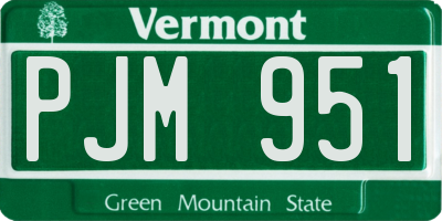 VT license plate PJM951