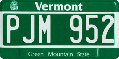 VT license plate PJM952