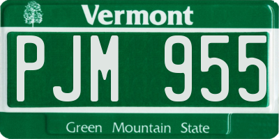 VT license plate PJM955