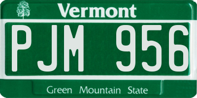 VT license plate PJM956
