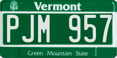 VT license plate PJM957