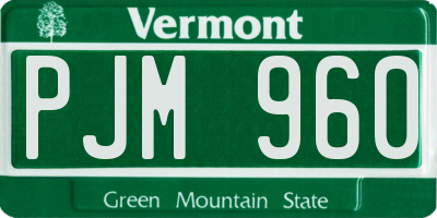 VT license plate PJM960
