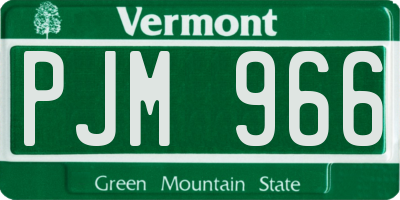 VT license plate PJM966